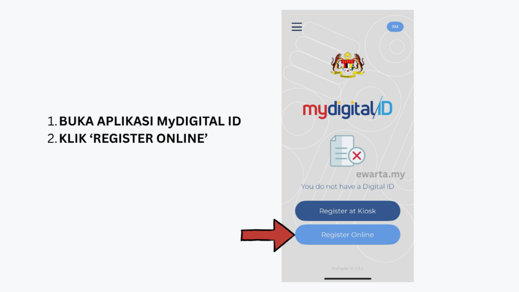 Cara daftar MyDigital ID Online