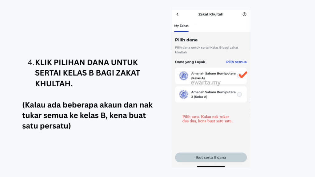 Cara Tukar Ke Kelas B ASB Melalui Apps MyASNB