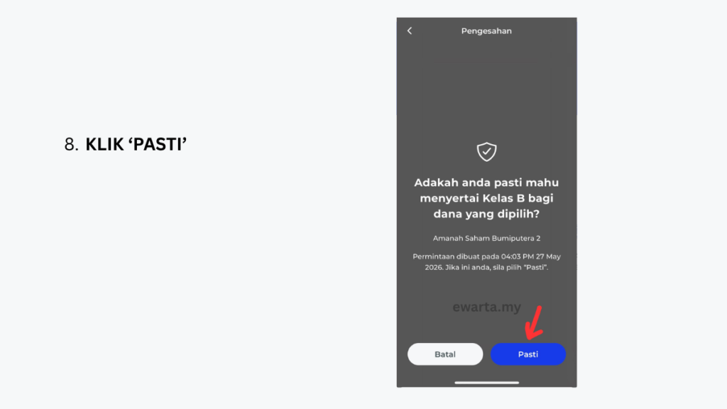 Cara Tukar Ke Kelas B ASB Melalui Apps MyASNB