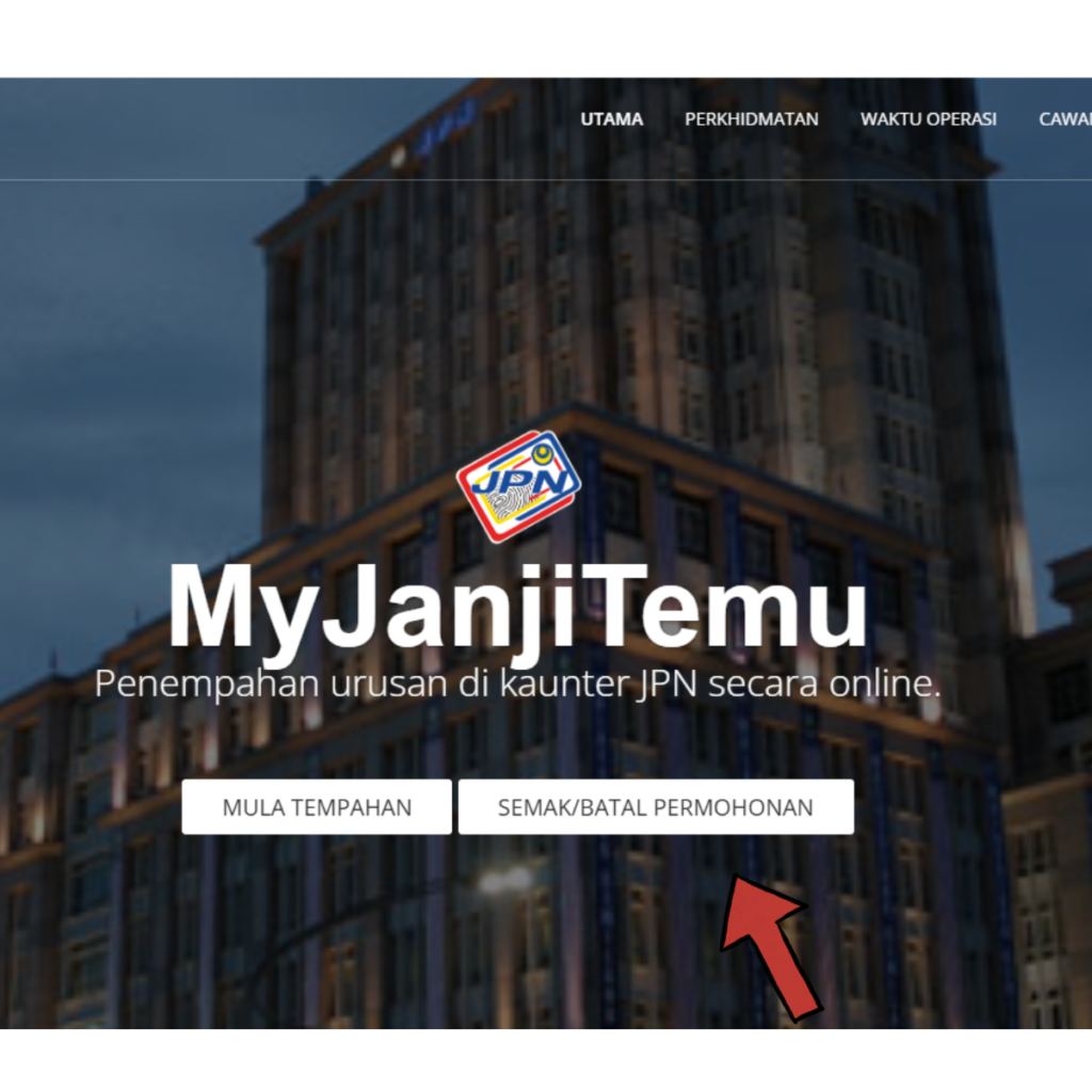 Cara Buat Temujanji Tukar IC di Sistem Janji Temu JPN