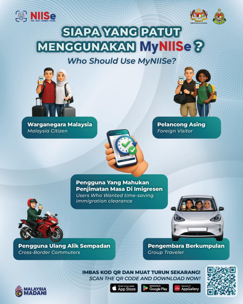 Cara Guna Kod QR di eGate MyNIISe,