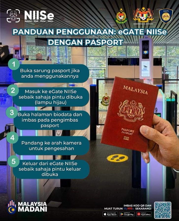 Cara Guna Passport di eGate MyNIISe,