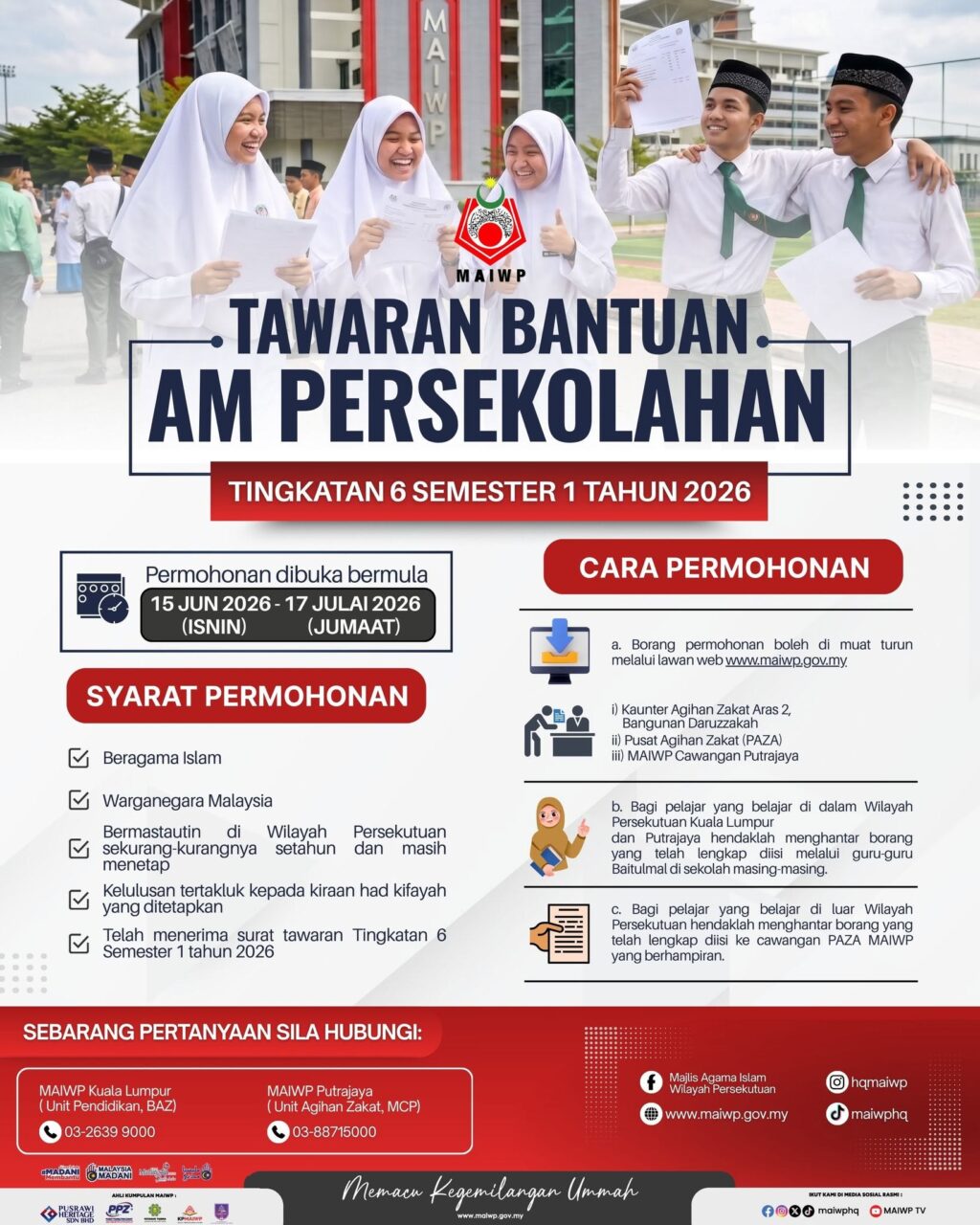 TAWARAN BANTUAN AM PERSEKOLAHAN TINGKATAN 6 SEMESTER 1 TAHUN 2026