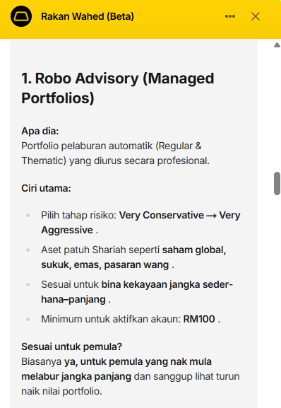 Wahed Invest Robo Advisory (Managed Portfolios)