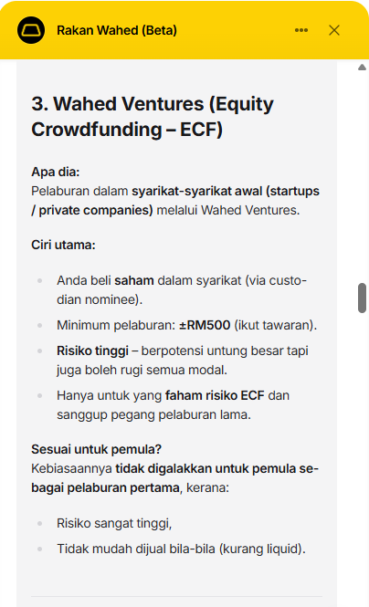 Wahed Ventures (Equity Crowdfunding – ECF)