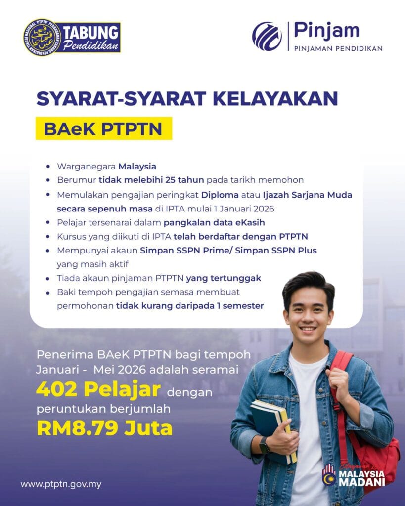 BAeK PTPTN SYARAT KELAYAKAN