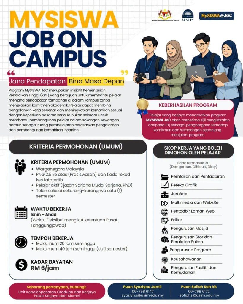 JOB ON CAMPUS Universiti Sains Islam Malaysia)