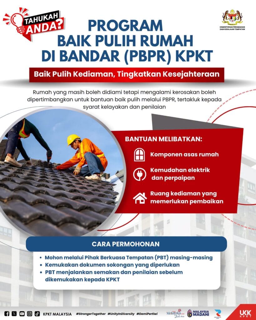 Ini adalah syarat dan permohonan PBPR (PROGRAM BAIK PULIH RUMAH DI BANDAR KPKT)