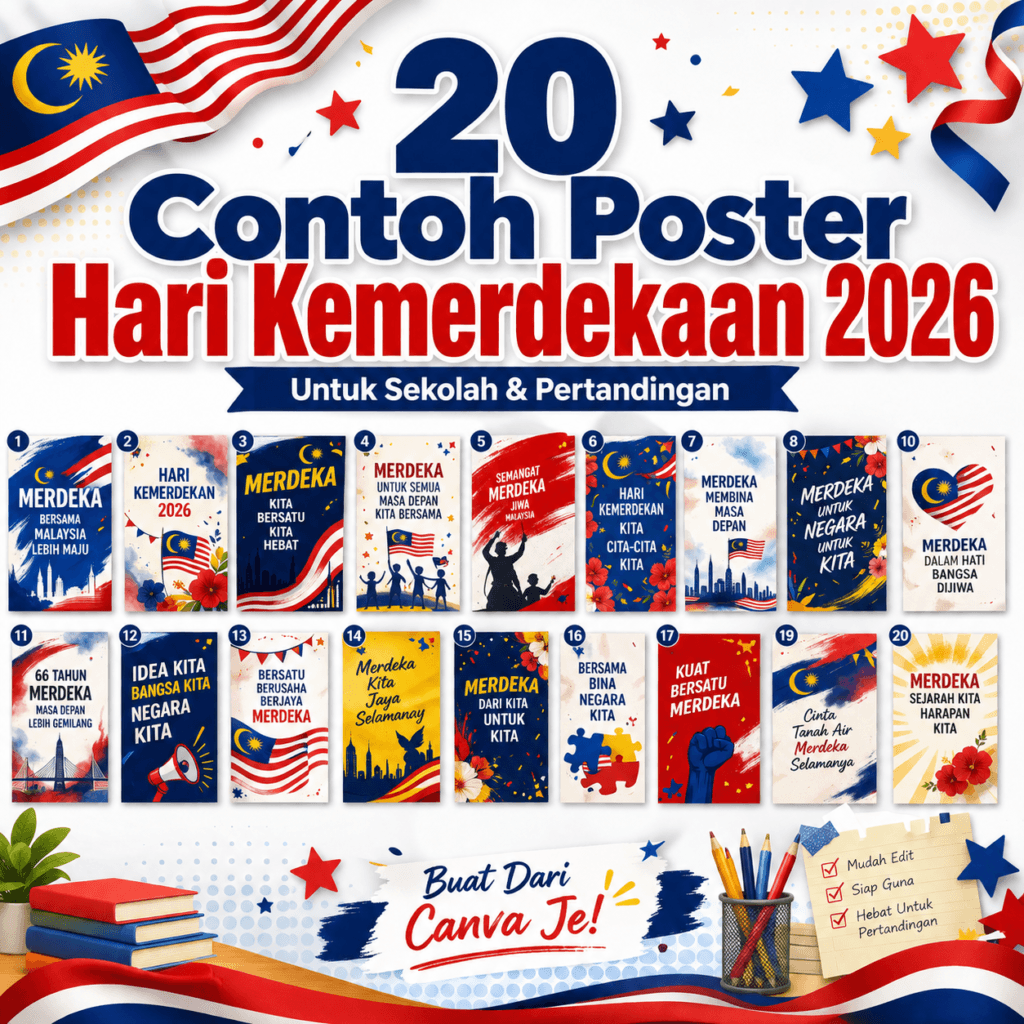 Poster Hari Kemerdekaan 2026 - tema hari kebangsaan 2026