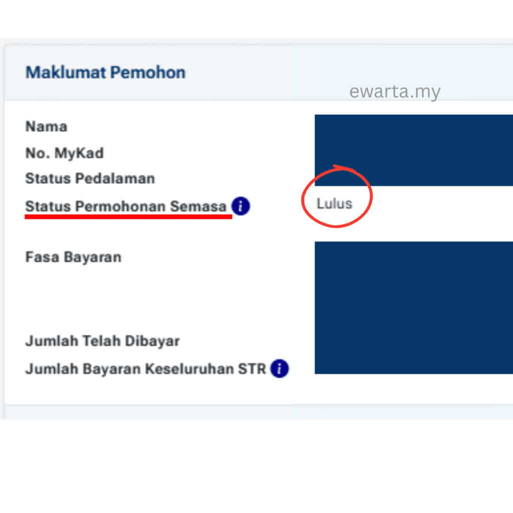 semakan status STR FASA 3