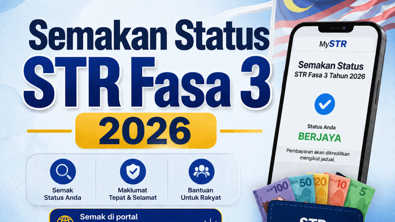 Semakan Status STR Fasa 3 2026 - Jumlah Bayaran Untuk Isi Rumah, IbuBapa Tunggal & Warga Emas