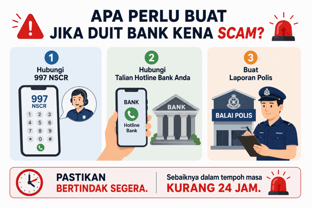 apa perlu buat duit bank kena scam