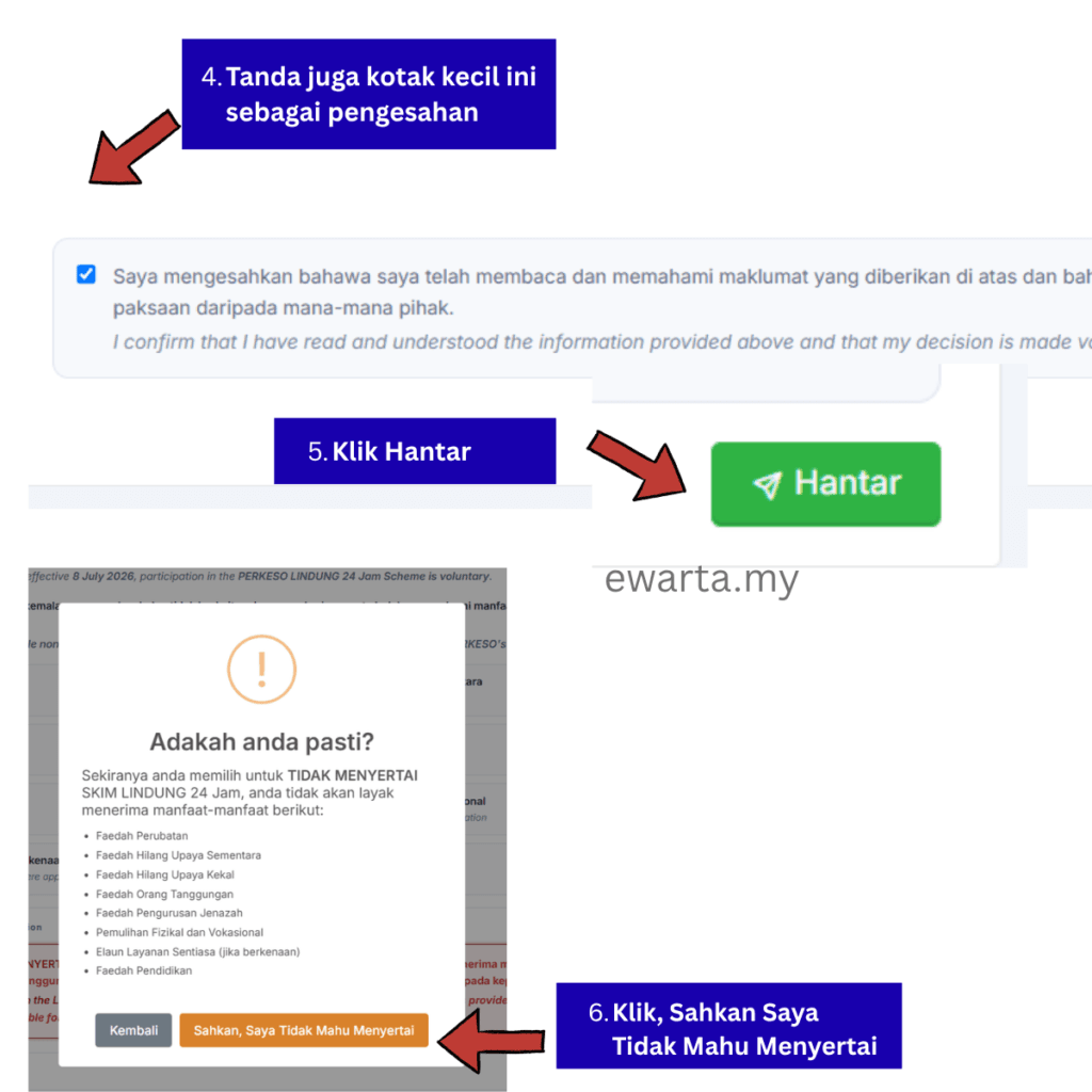Cara Batalkan Caruman LINDUNG 24 Jam (opt-out) 