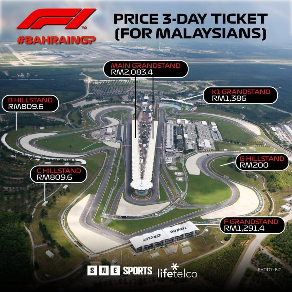 harga tiket f1 bahrain sepang 2026