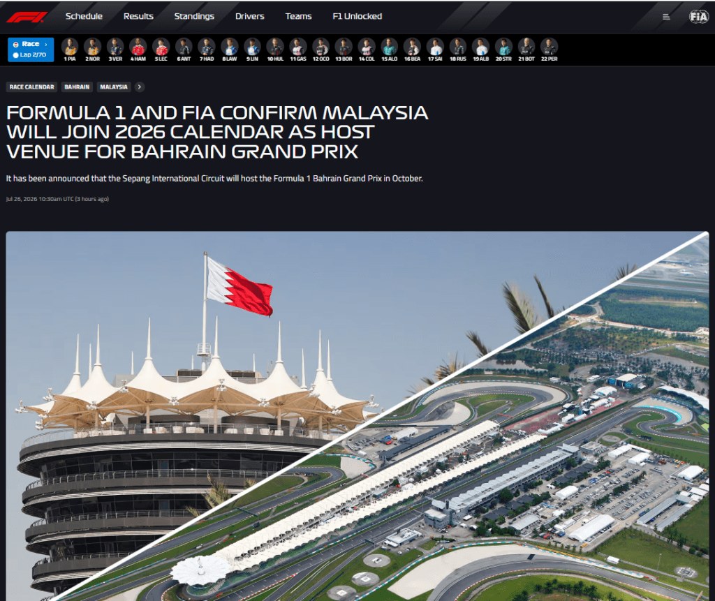 Sukarelawan F1 di Litar Sepan