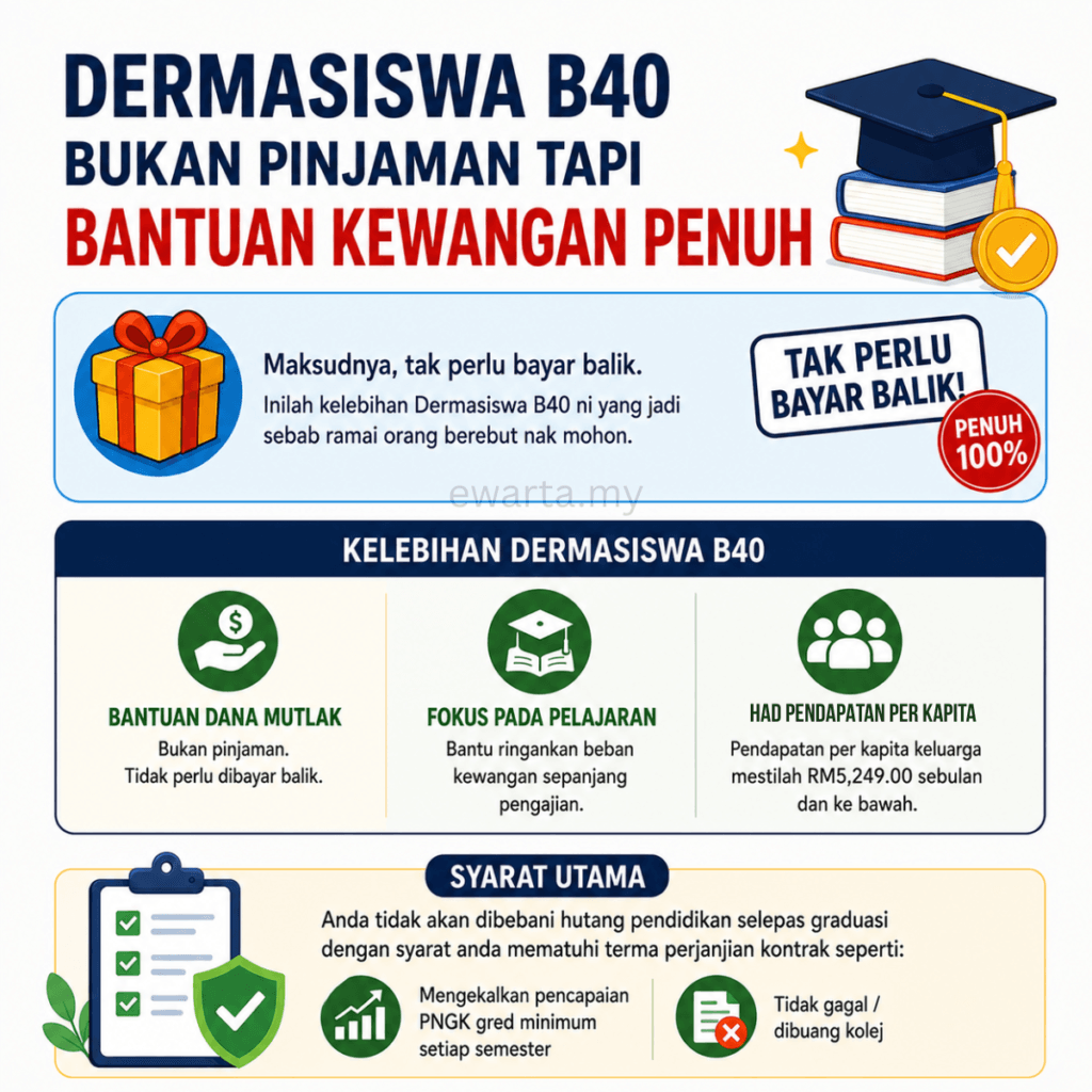 10 Info Penting Mengenai Dermasiswa B40 2026 yang Pemohon Wajib Tahu