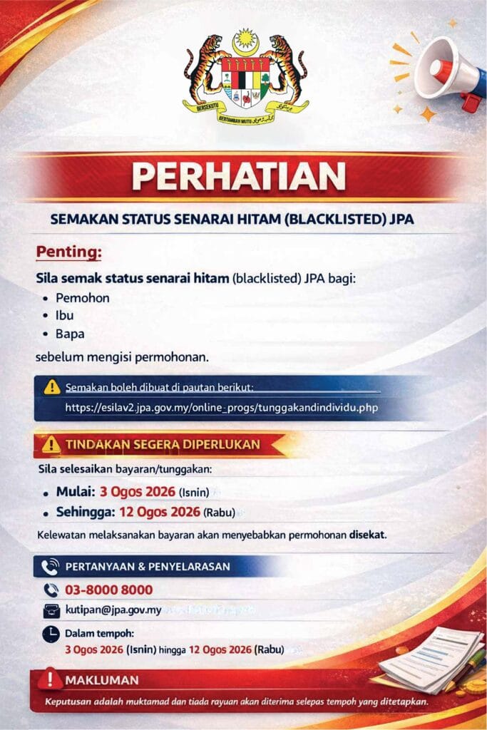 Iklan Permohonan Dermasiswa B40 2026 - Syarat & Cara Mohon 