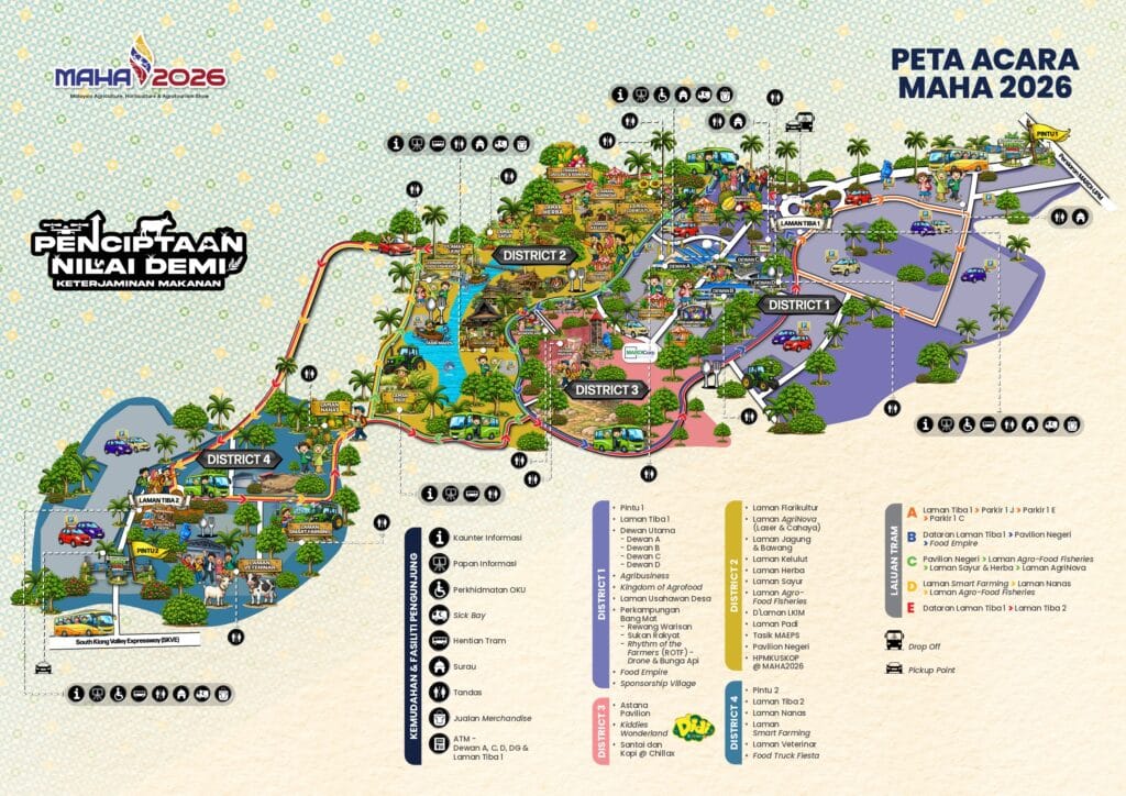 Infografik Jabatan Pertanian Malaysia peta acara maha 2026
