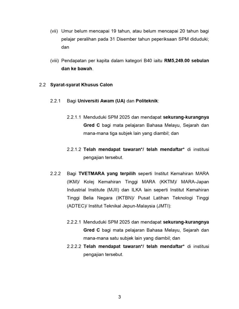 FAQ - Soalan Lazim Dermasiswa B40 2026