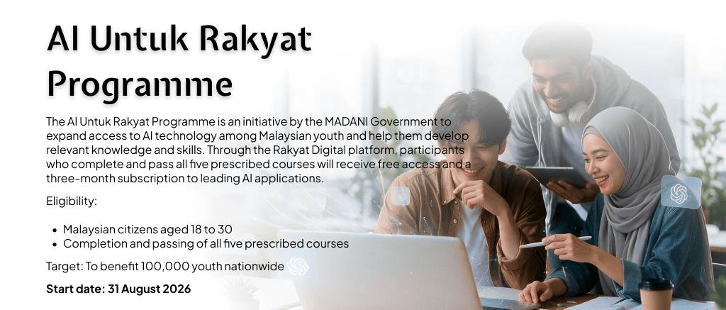 Program Rakyat Digital: Percuma 3 Bulan Perisian AI