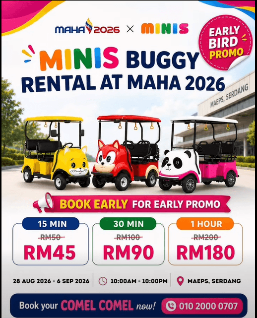 Infografik Minis Buggy Malaysia harga sewaan buggy maha 2026