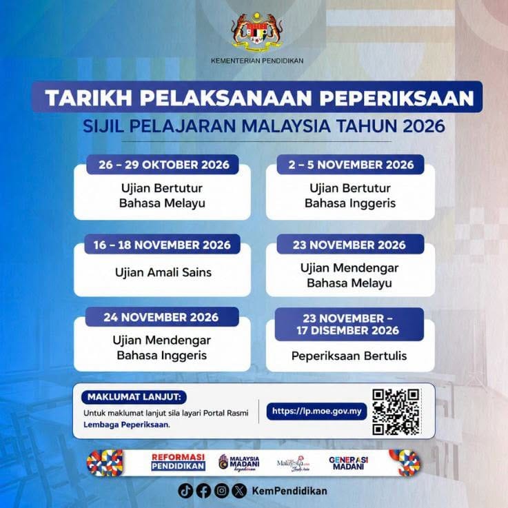 jadual spm 2026 1