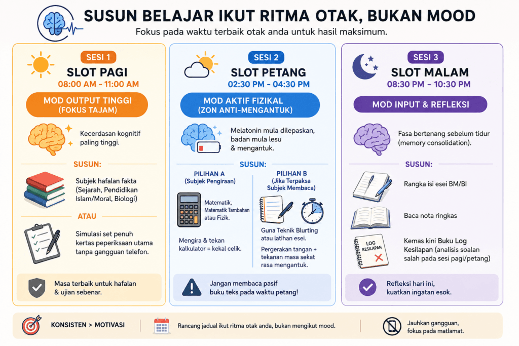 Susun Jadual Belajar Harian ikut Kesesuaian - jadual spm 2026
