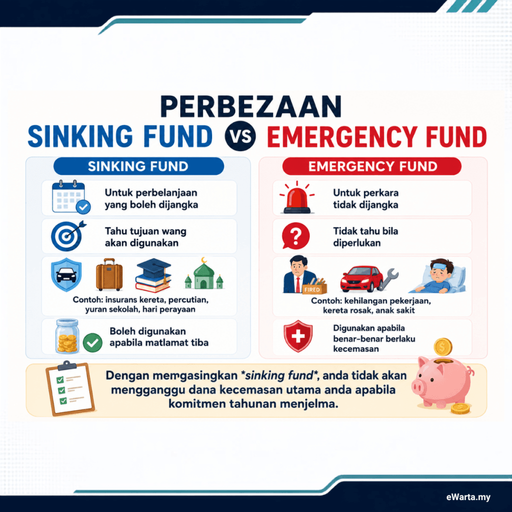 infografik Sinking Fund dan Emergency Fund