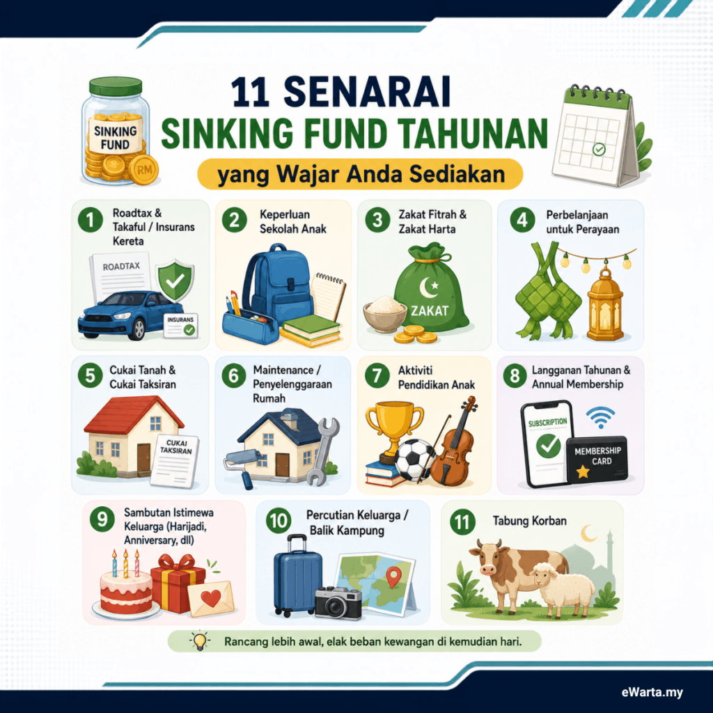 infografik 11 senarai sinking fund tahunan