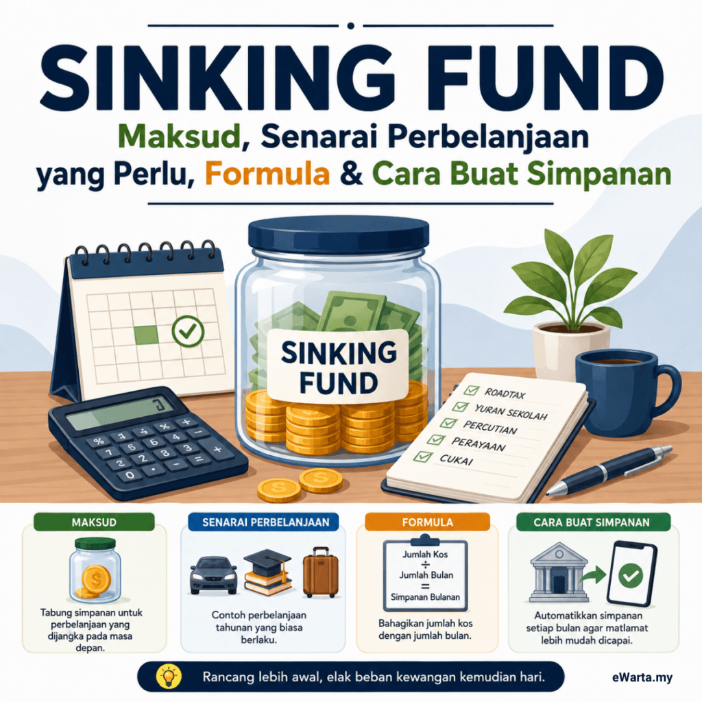 infografik mengenai maksud dan cara buat sinking fund