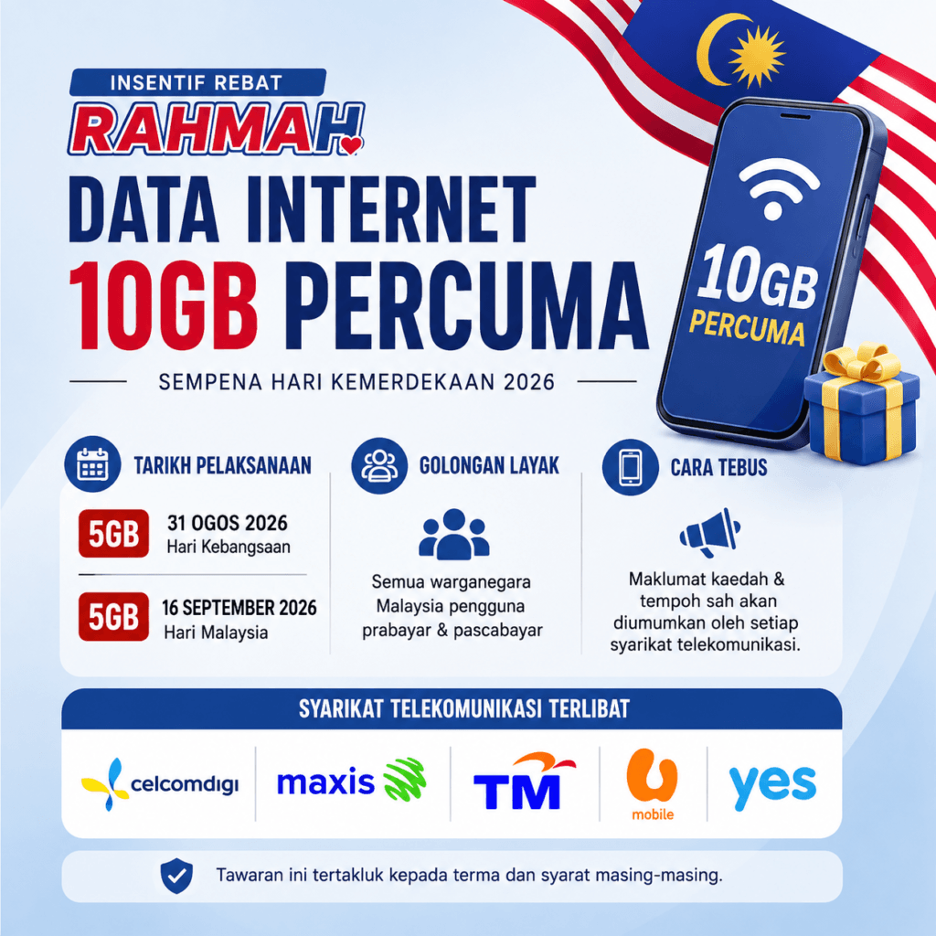  Insentif Rebat RAHMAH Data Internet 10GB Percuma