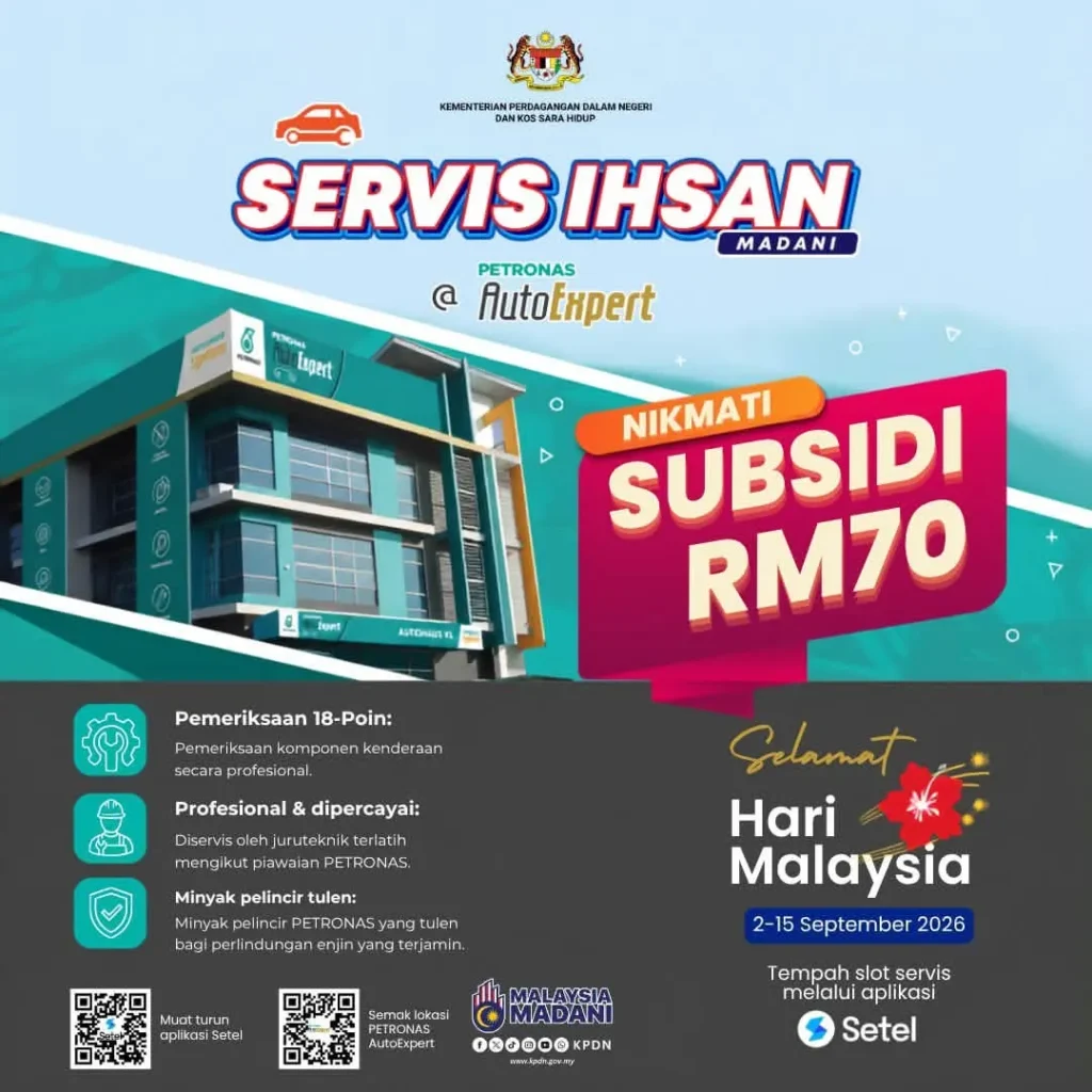  Servis Ihsan Madani hari malaysia 2-15 september 2026
