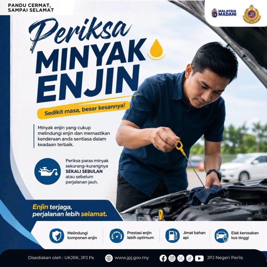 Infografik periksa minyak enjin