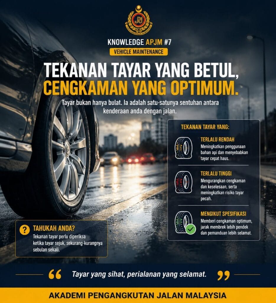 Infografik Tekanan Tayar yang Betul