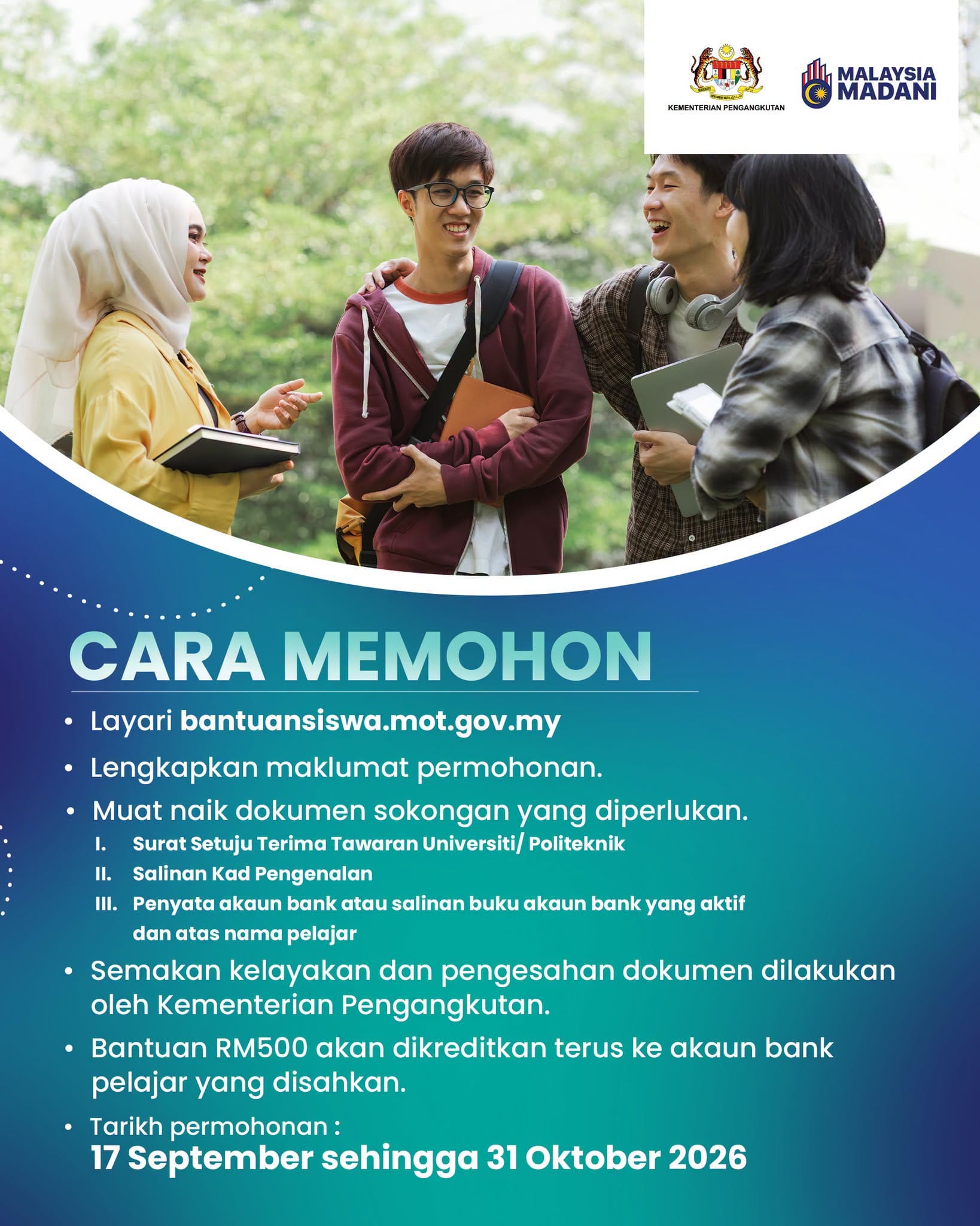 INFOGRAFIK Bantuan Khas Tiket Penerbangan Pelajar (RM500) 2026 