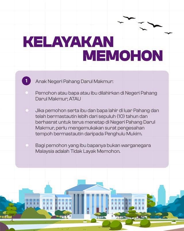 Infografik Biasiswa IPT Lepasan STPM Yayasan Pahang 2026 - kelayakan memohon