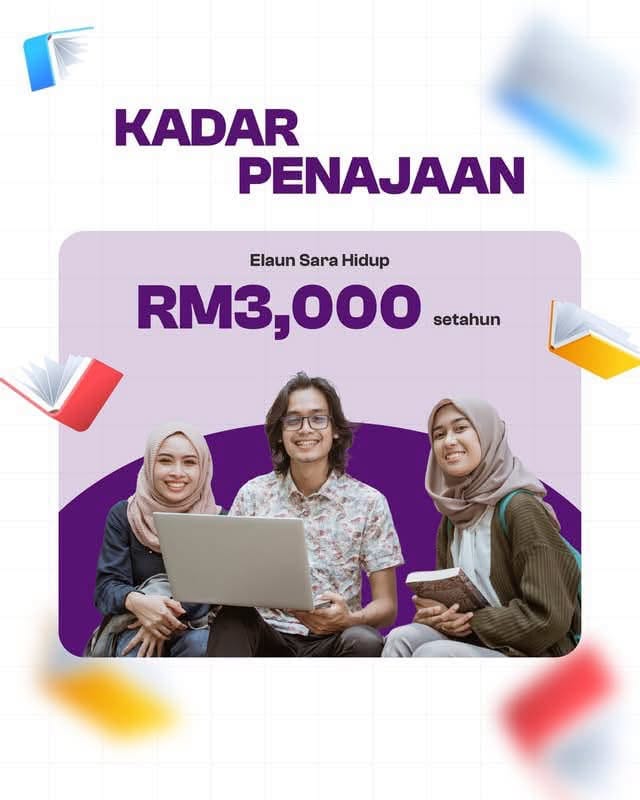 Infografik Biasiswa IPT Lepasan STPM Yayasan Pahang 2026 - kadar penajaan