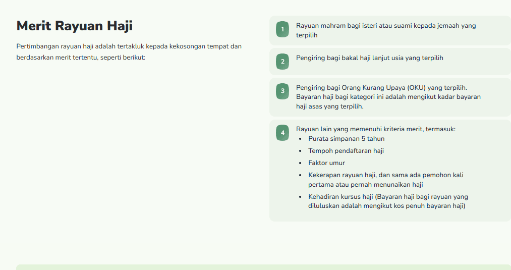 Infografik Tabung Haji - merit rayuan haji