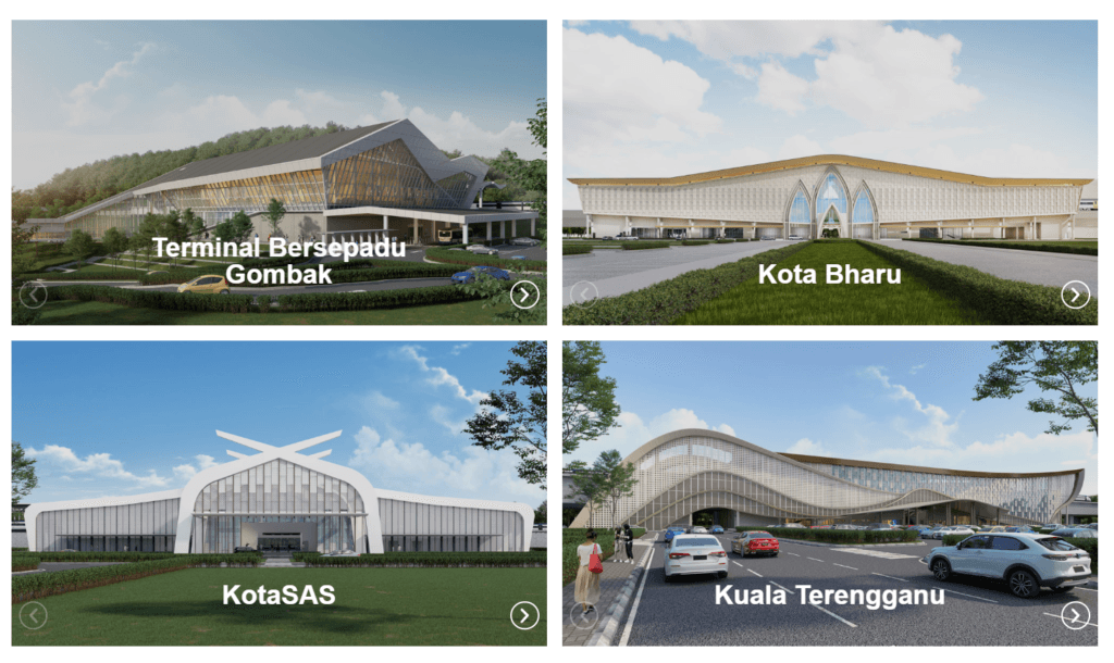 infografik ECRL 2026 reka bentuk setiap stesen