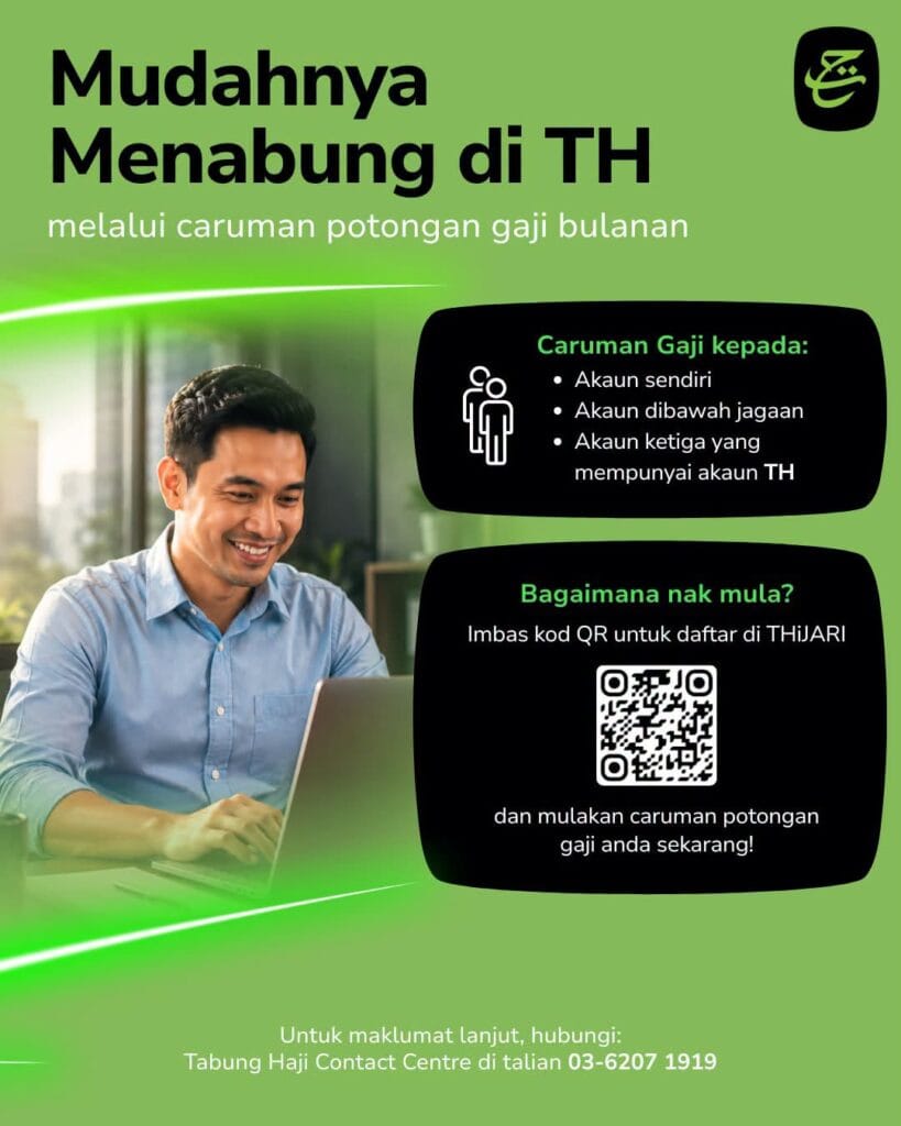 Infografik Tabung Haji - cara buat potongan bulanan tabung haji
