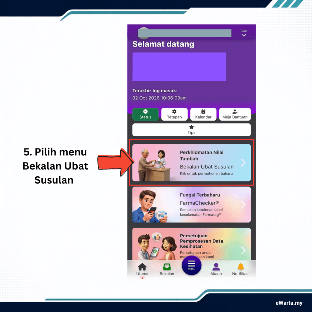 Infografik buat permohonan bekalan ubat susulan